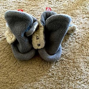 Zutano booties. 12 months. Gray and cream color